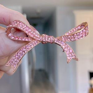 BNIB KJL pink crystal bow pin